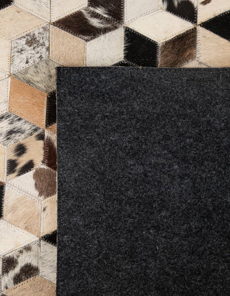 Detail image of 4' 1 x 5' 11 Cowhide - Patchwork Rug
