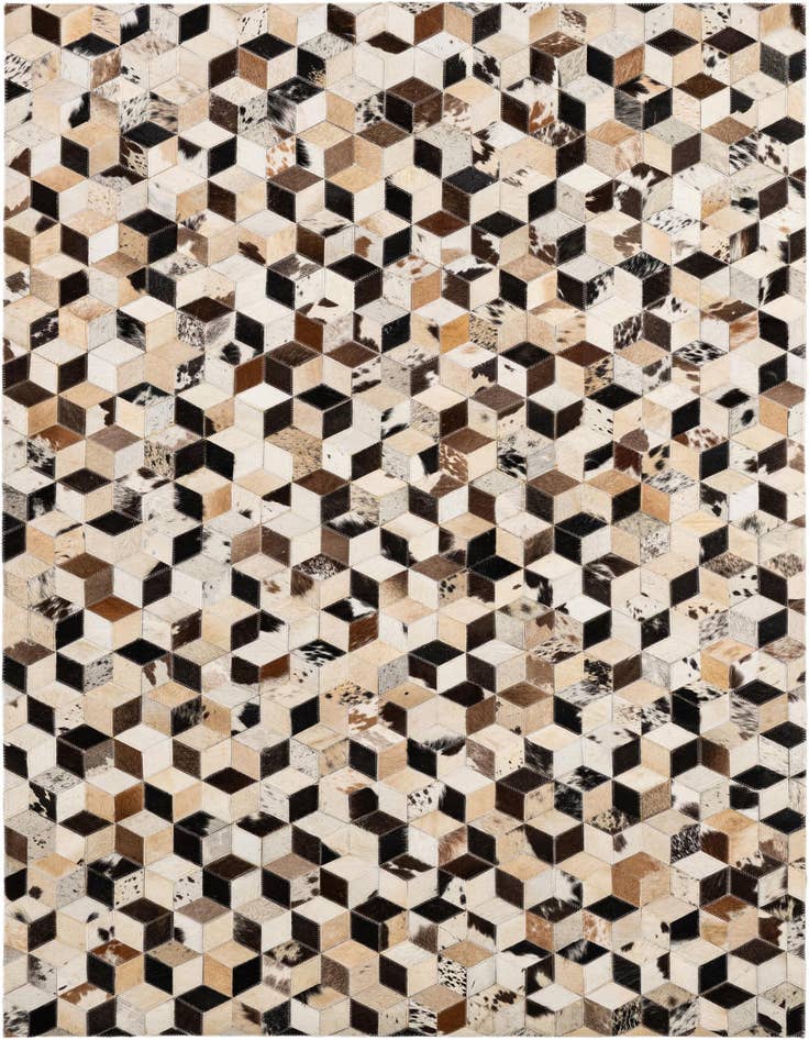 Detail image of 4' 1 x 5' 11 Cowhide - Patchwork Rug