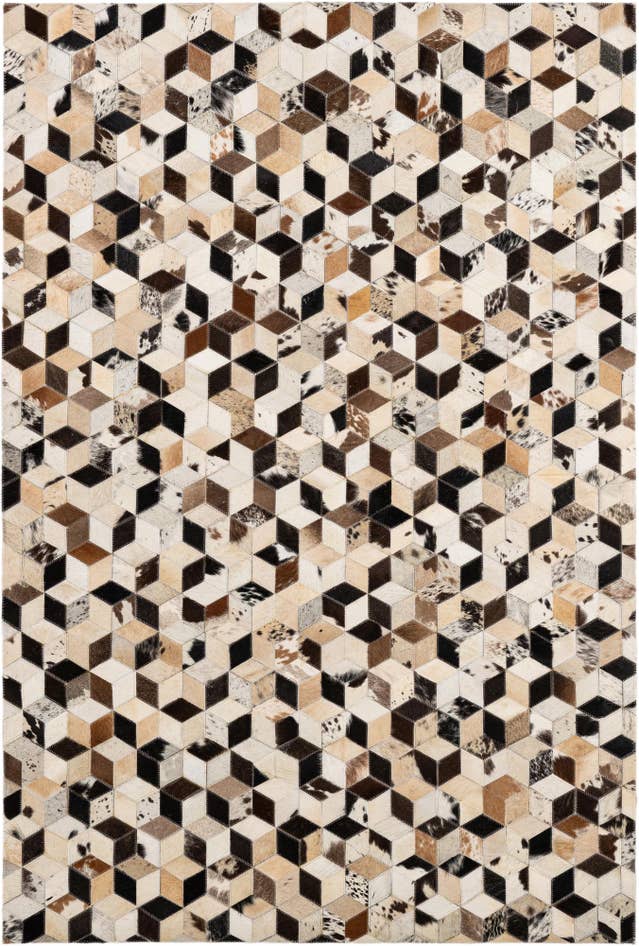 Detail image of 4' 1 x 5' 11 Cowhide - Patchwork Rug