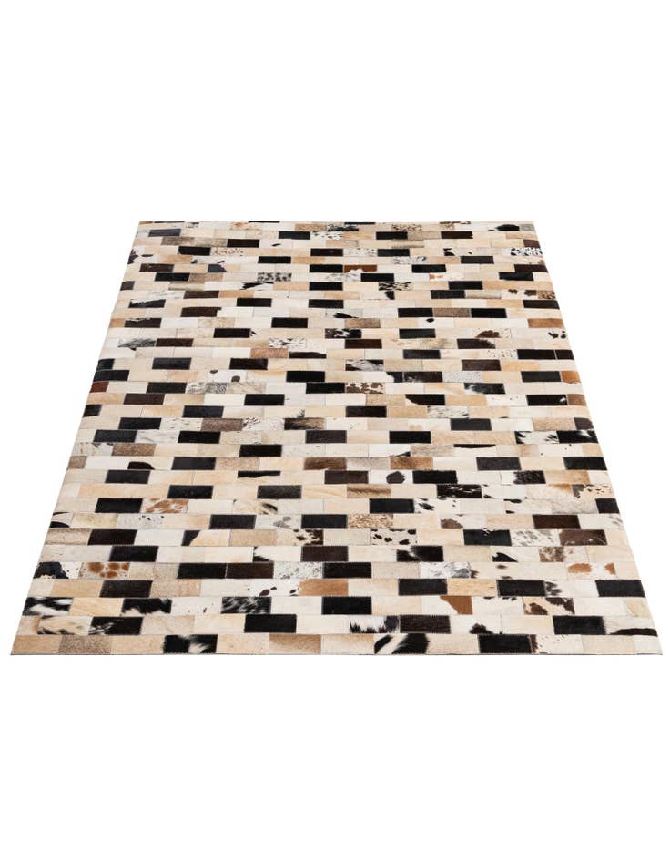 Detail image of 4' 1 x 5' 11 Cowhide - Patchwork Rug
