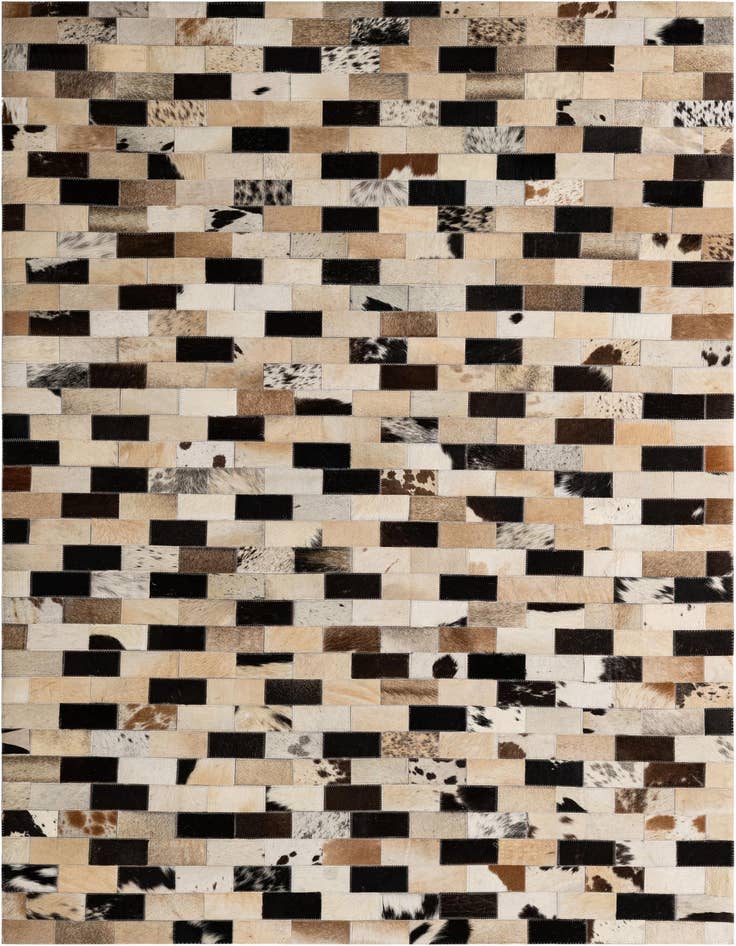 Detail image of 4' 1 x 5' 11 Cowhide - Patchwork Rug