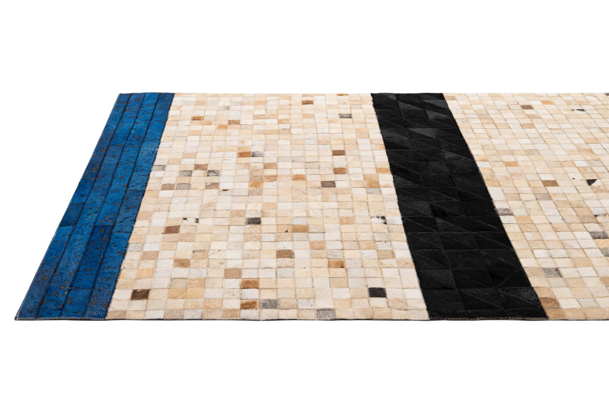 4' 3 x 6' 2 Cowhide - Patchwork Rug