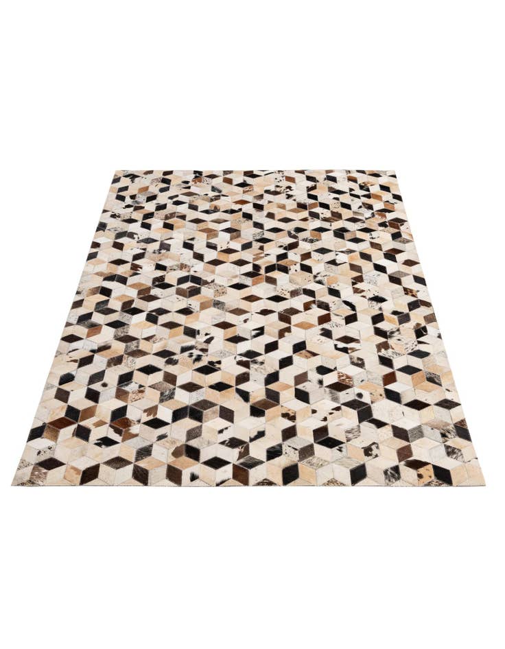 Detail image of 4' 1 x 5' 11 Cowhide - Patchwork Rug