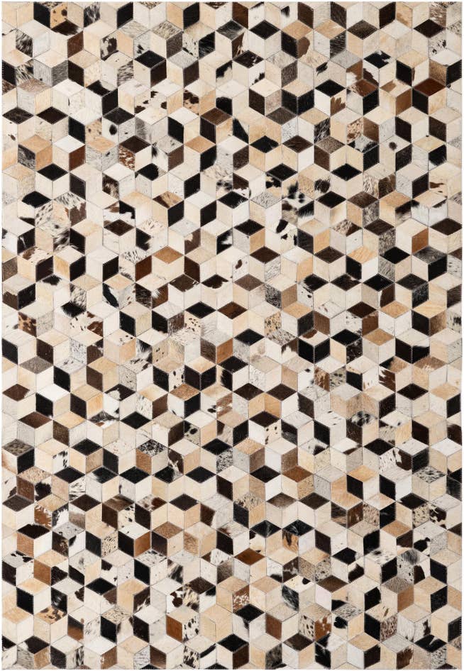 Detail image of 4' 1 x 5' 11 Cowhide - Patchwork Rug