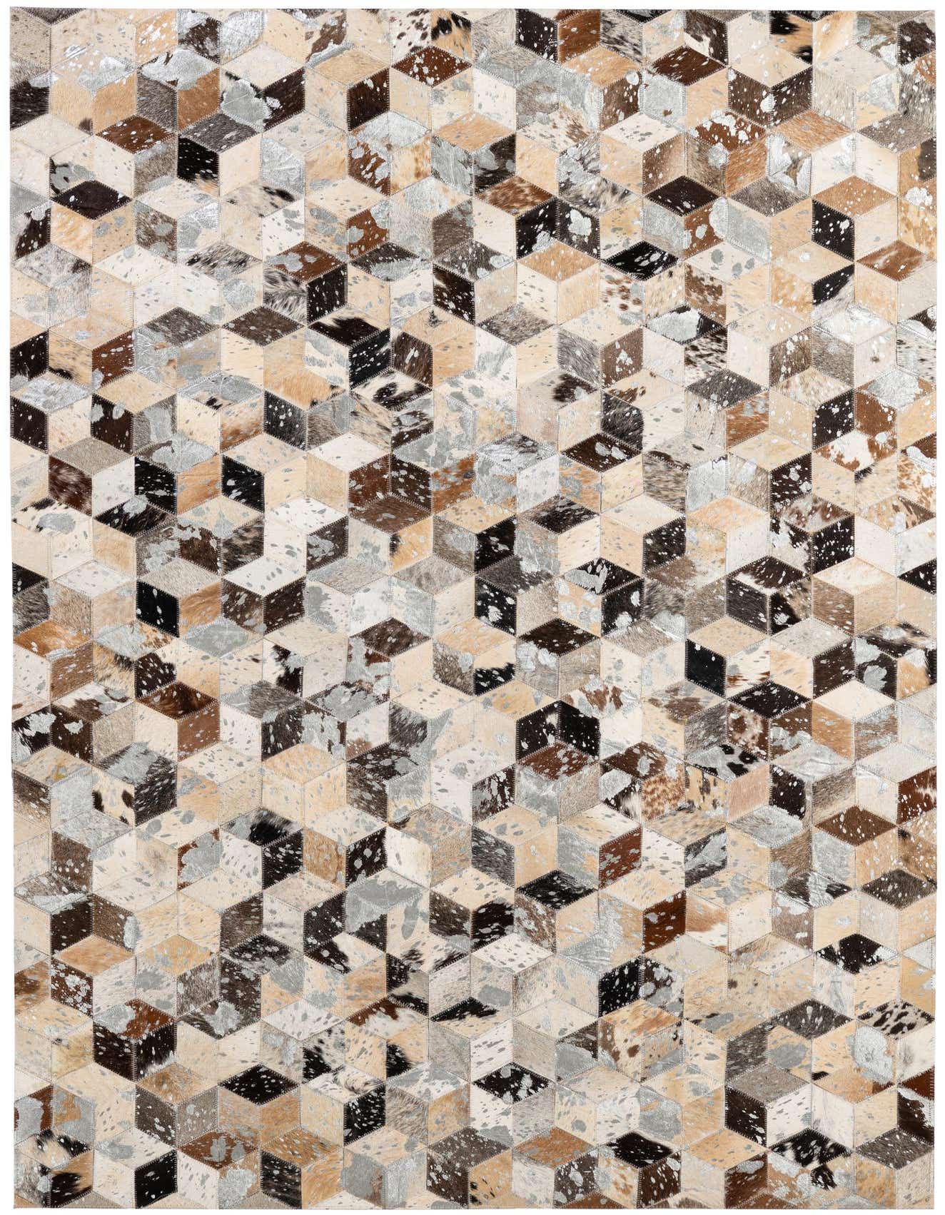 Primary image 4' 1 x 6' Cowhide - Patchwork Rug