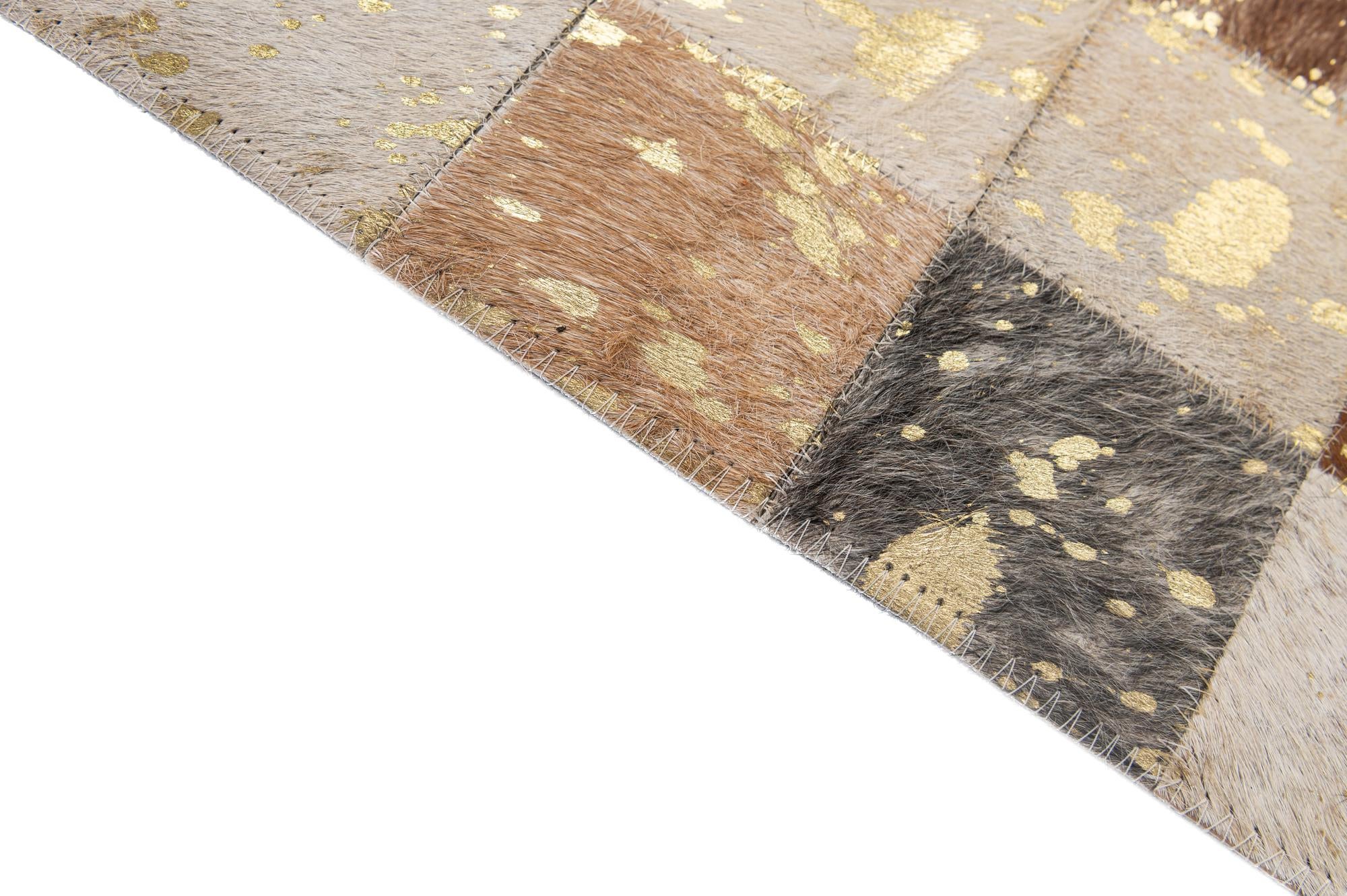 4' 1 x 6' 1 Cowhide - Patchwork Rug