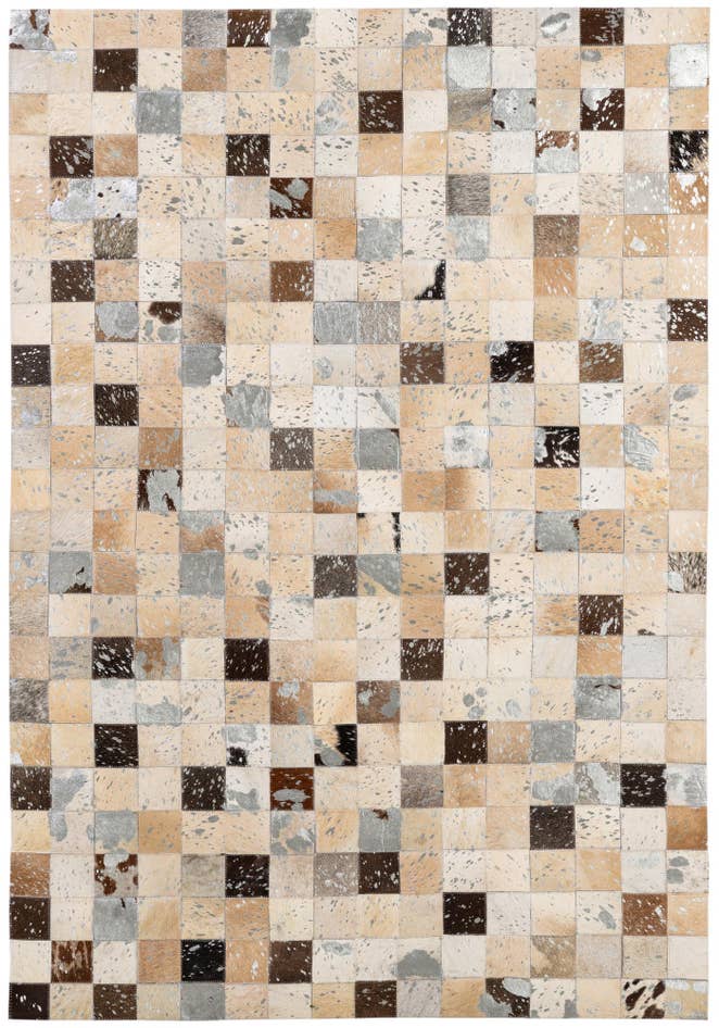 Detail image of 4' 1 x 6' Cowhide - Patchwork Rug