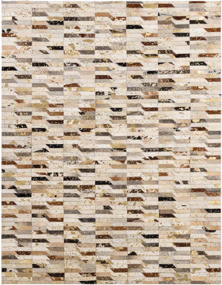 Detail image of 4' 1 x 5' 11 Cowhide - Patchwork Rug