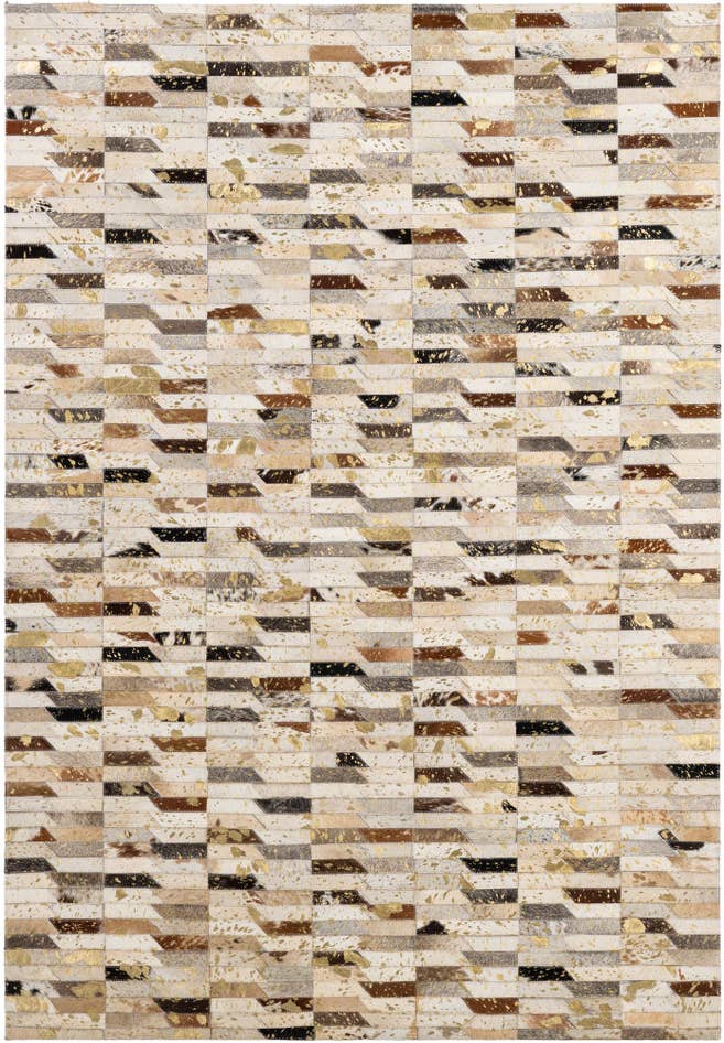 Detail image of 4' 1 x 5' 11 Cowhide - Patchwork Rug