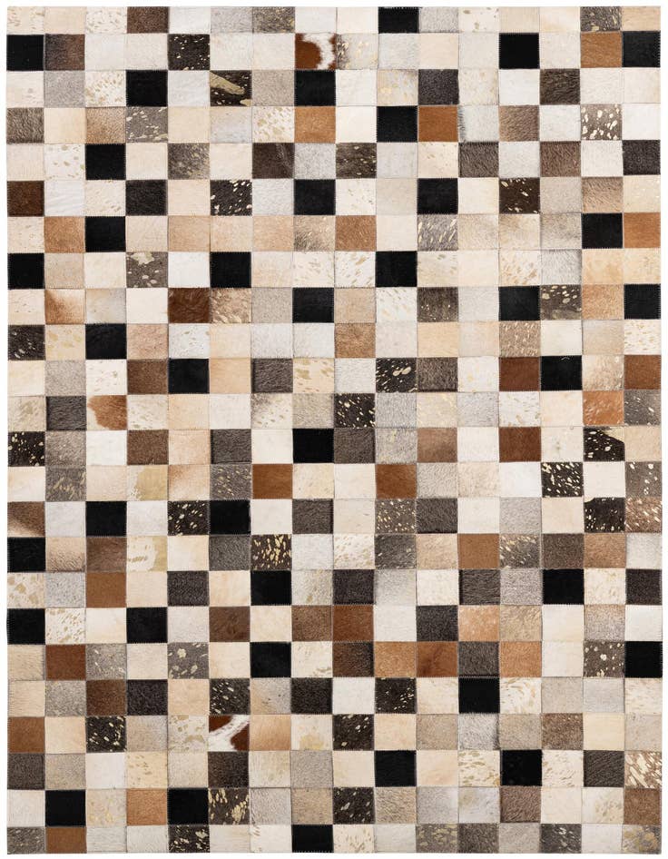 Detail image of 4' 1 x 5' 11 Cowhide - Patchwork Rug
