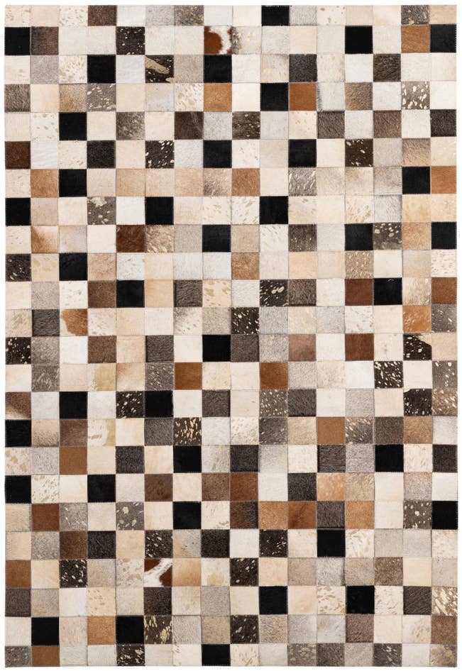 Detail image of 4' 1 x 5' 11 Cowhide - Patchwork Rug