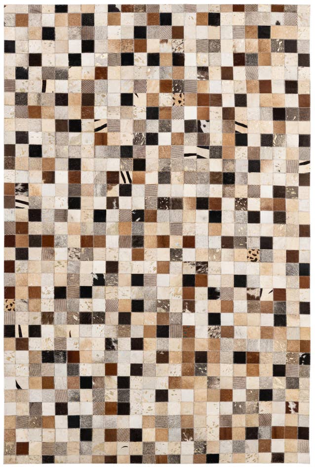 Detail image of 4' 1 x 5' 11 Cowhide - Patchwork Rug