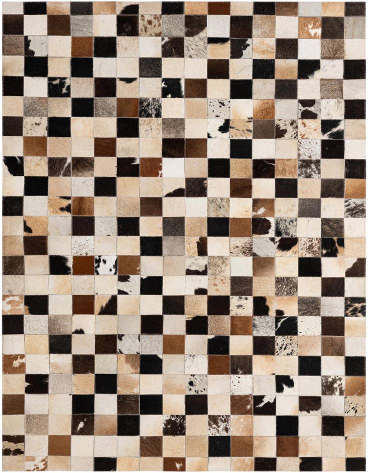 Detail image of 4' 1 x 6' Cowhide - Patchwork Rug