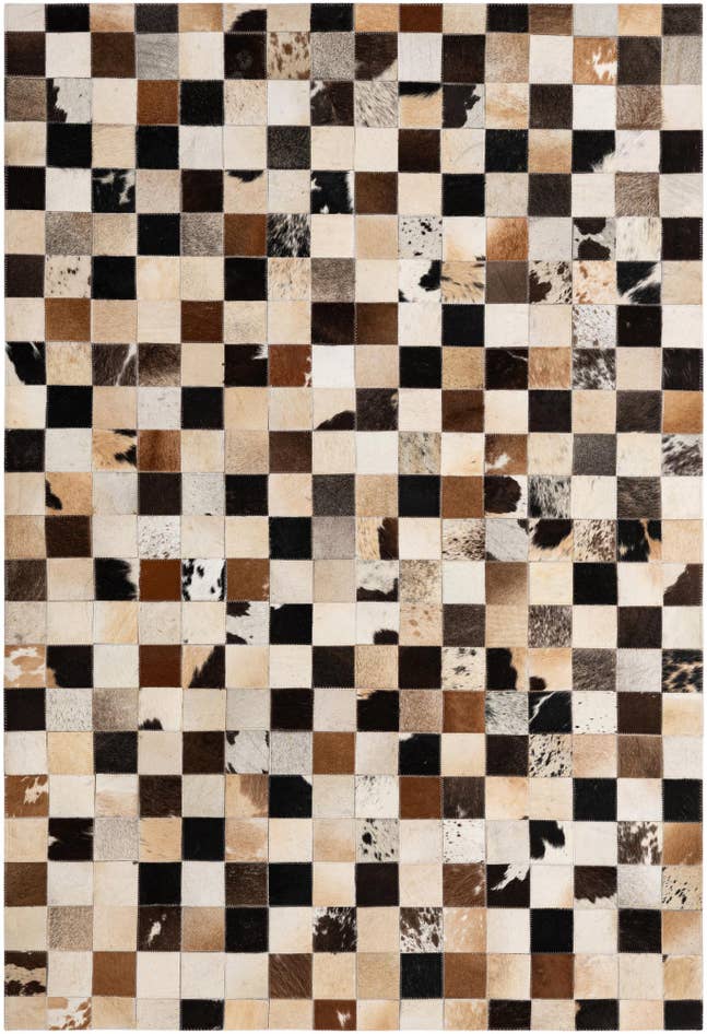 Detail image of 4' 1 x 6' Cowhide - Patchwork Rug