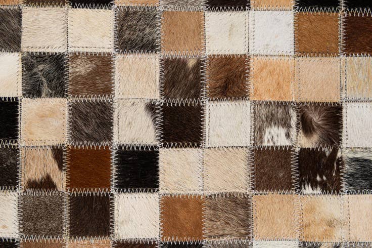 Detail image of 4' 1 x 6' 1 Cowhide - Patchwork Rug