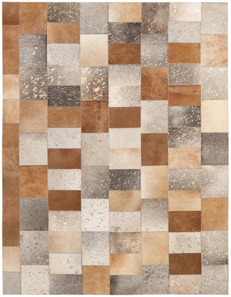 Detail image of 4' 1 x 5' 10 Cowhide - Patchwork Rug