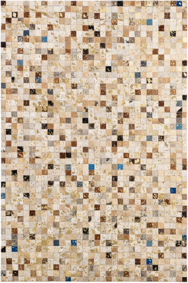 Detail image of 4' 1 x 5' 11 Cowhide - Patchwork Rug