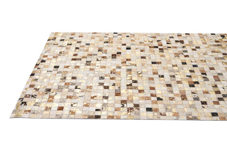 Detail image of 4' 1 x 5' 11 Cowhide - Patchwork Rug