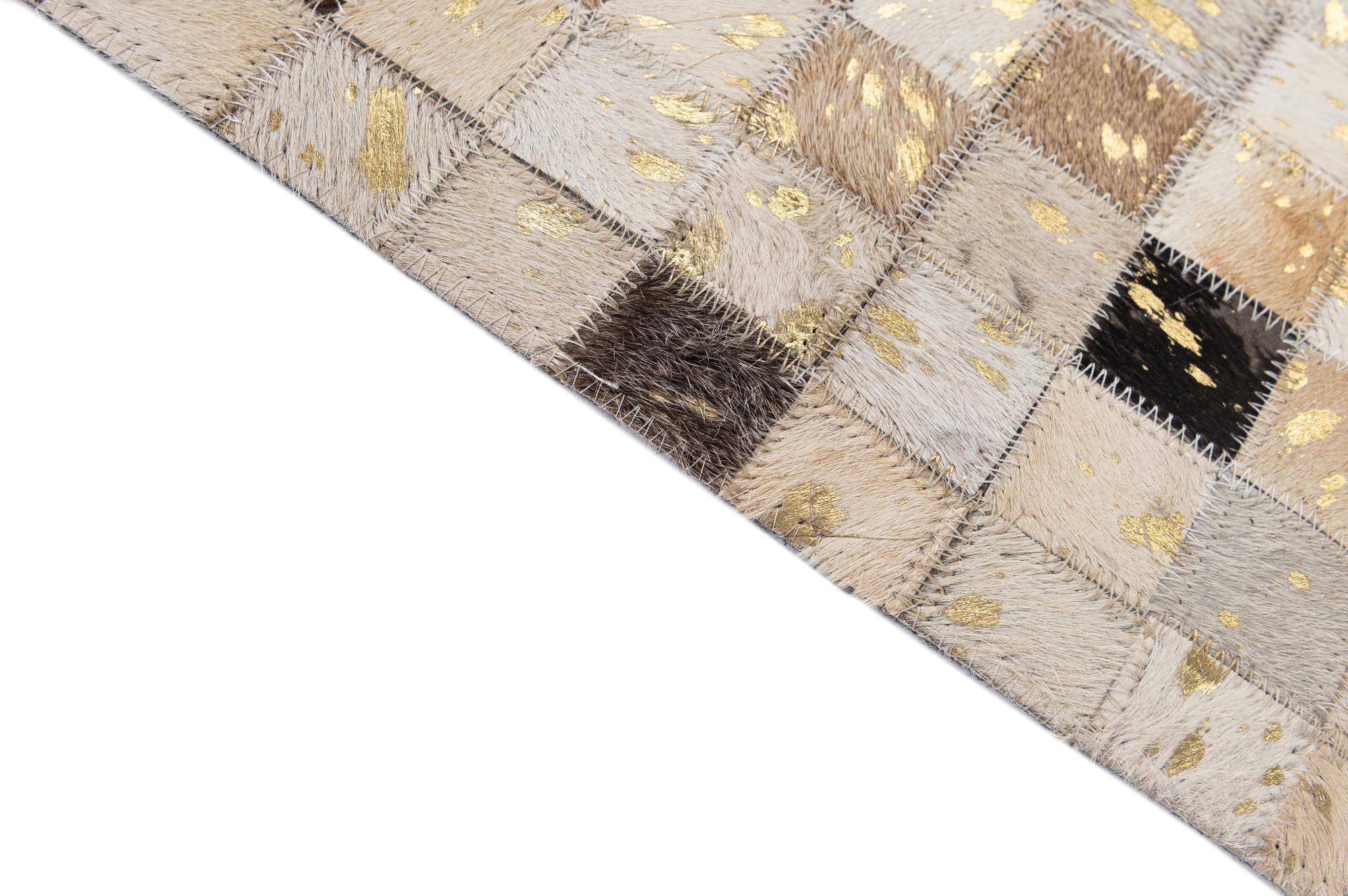4' 1 x 6' 1 Cowhide - Patchwork Rug