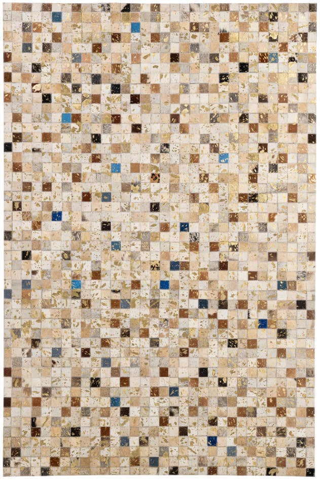 Detail image of 4' 1 x 6' 1 Cowhide - Patchwork Rug