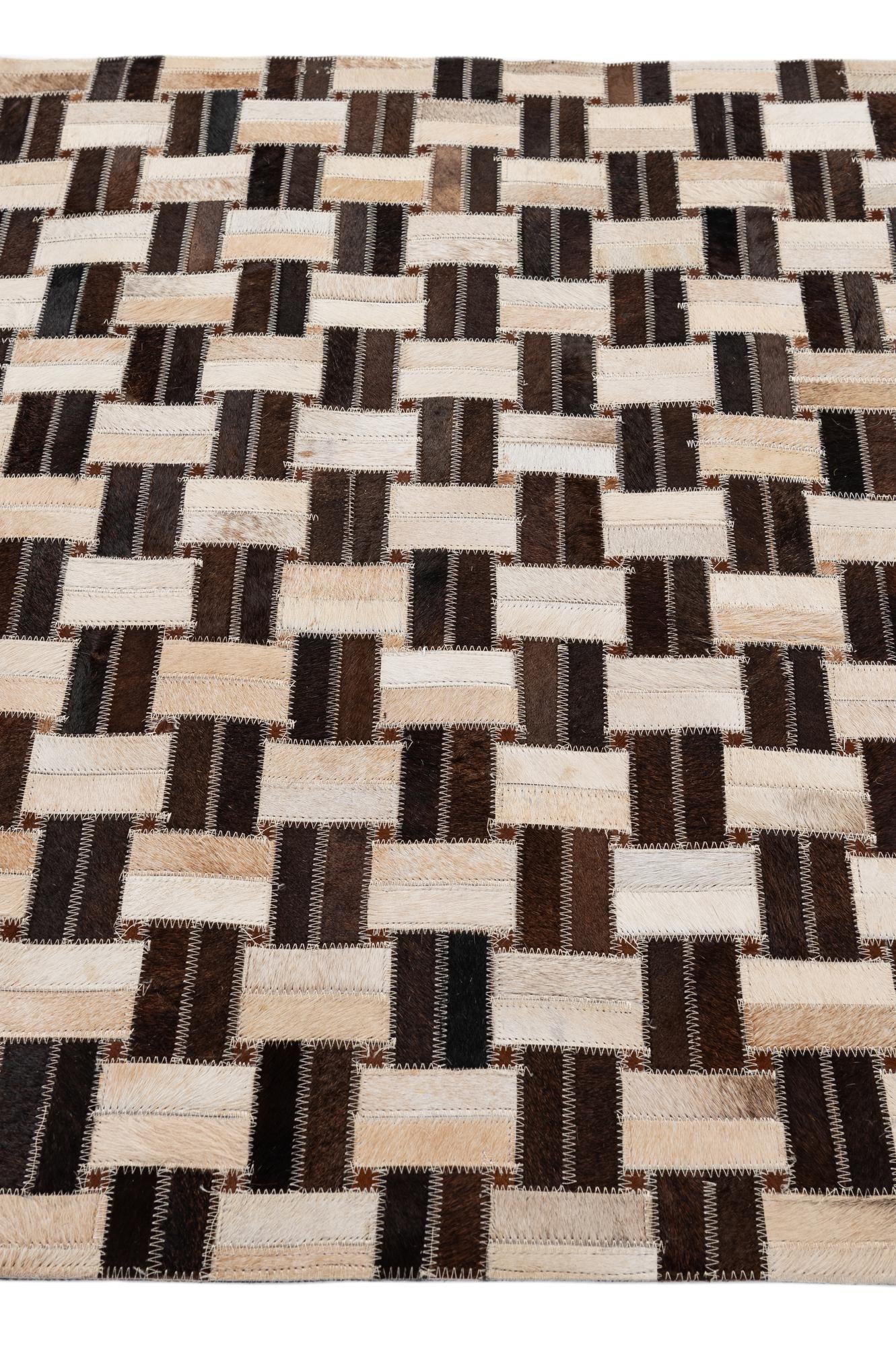 3' 1 x 4' 11 Cowhide - Patchwork Rug