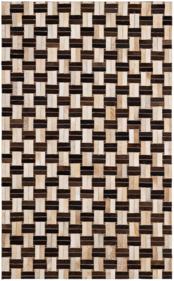 Detail image of 3' 1 x 4' 11 Cowhide - Patchwork Rug