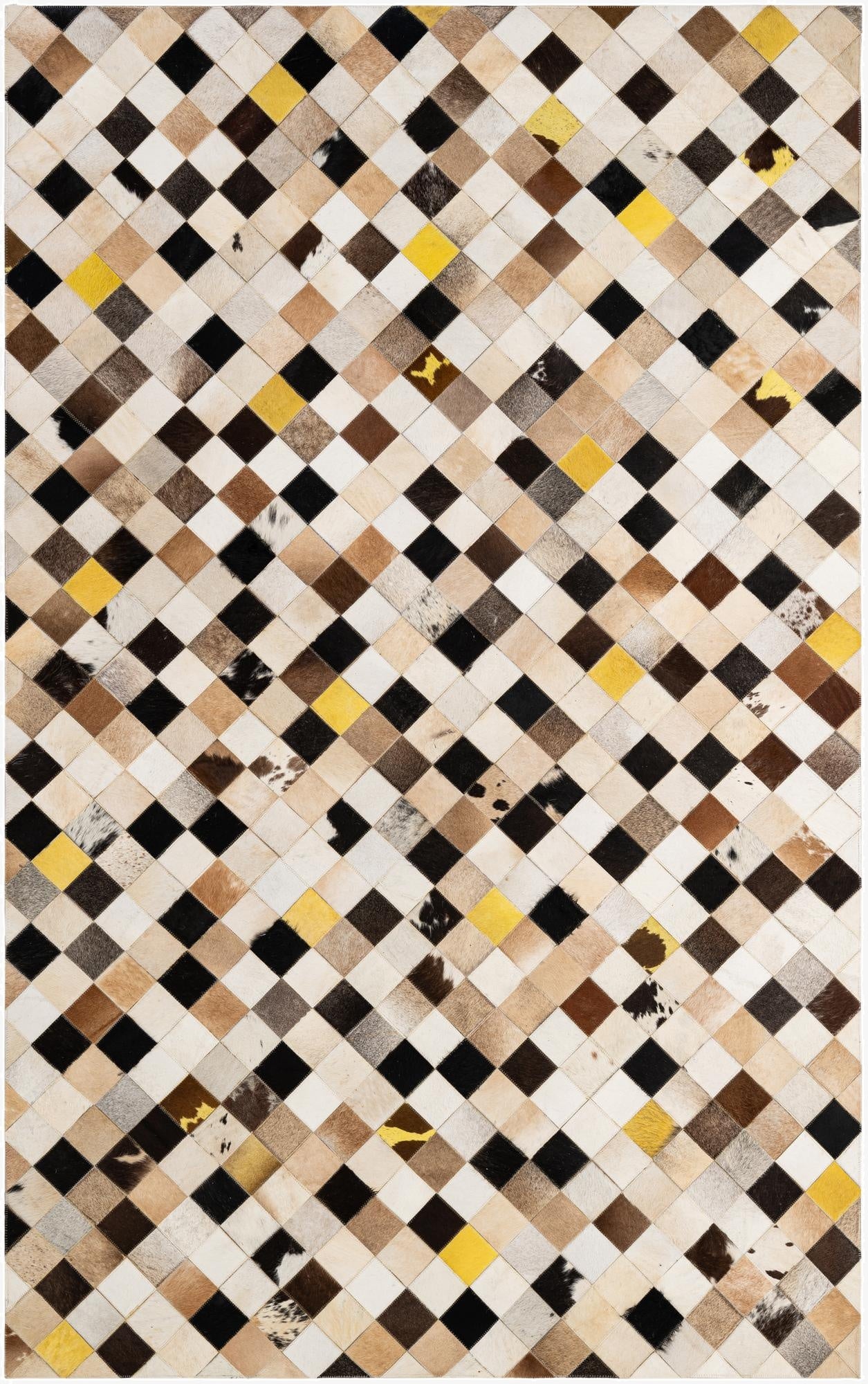 5' 1 x 8' Cowhide - Patchwork Rug