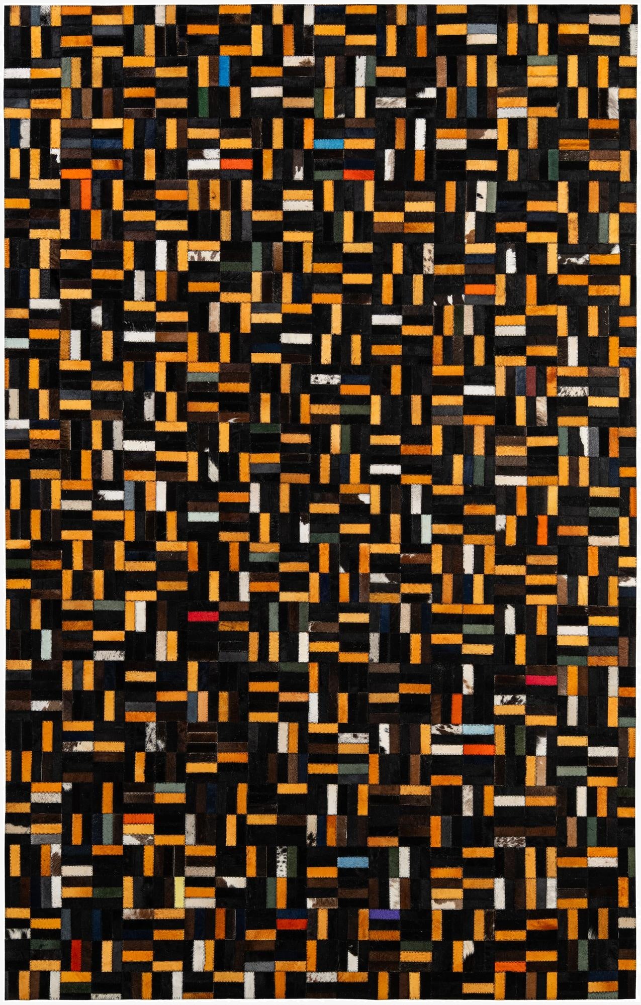 5' 2 x 8' 1 Cowhide - Patchwork Rug