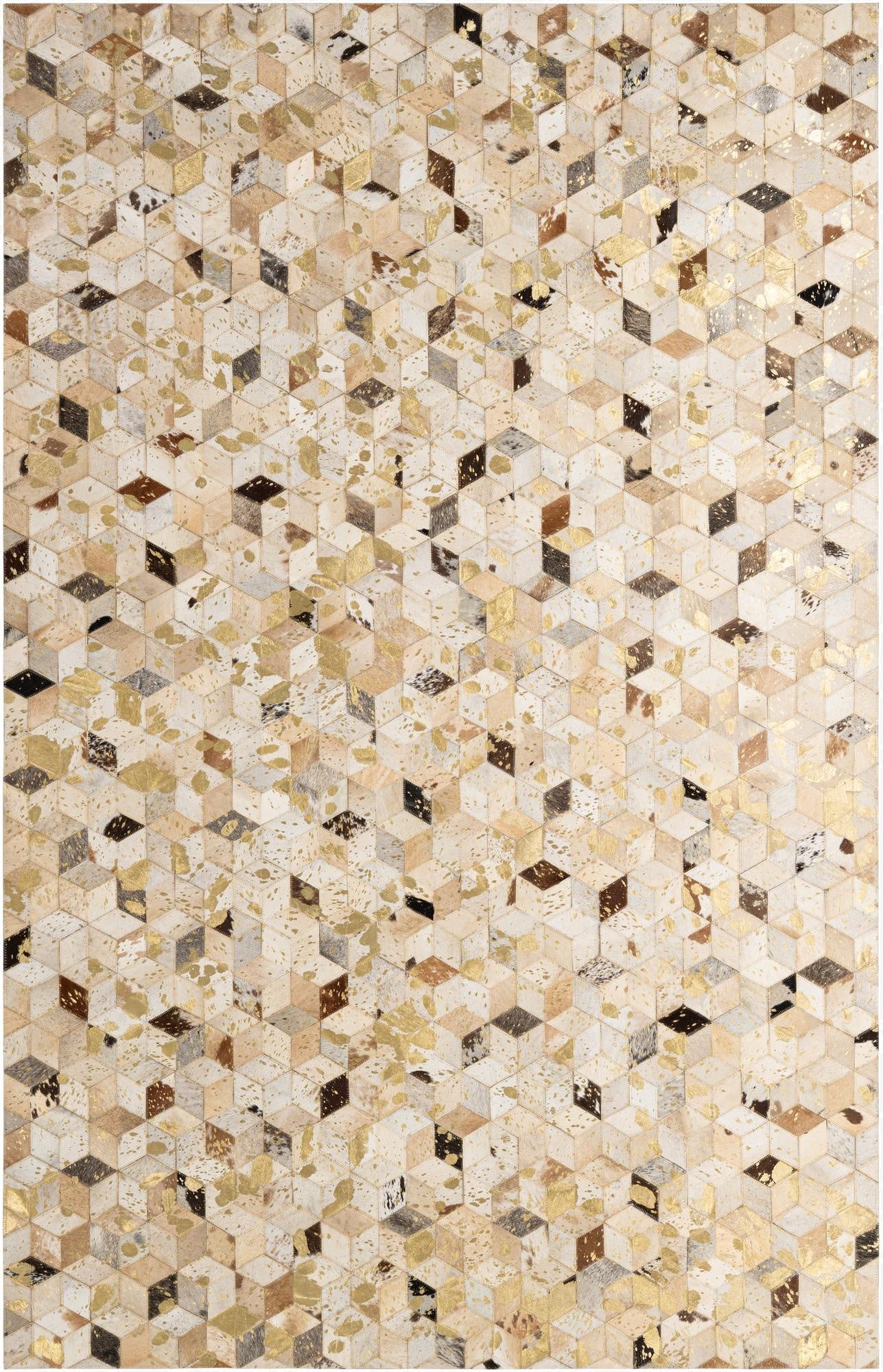 5' 3 x 8' 1 Cowhide - Patchwork Rug