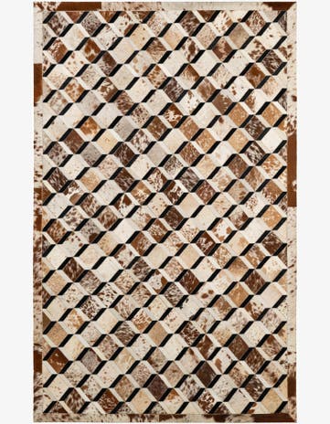 5' 1 x 8' 2 Cowhide - Patchwork Rug