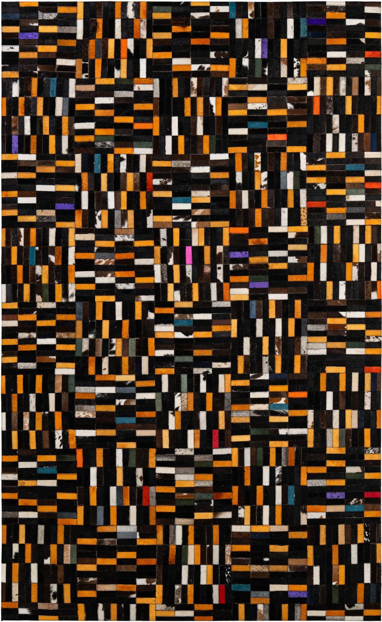 4' 11 x 8' 1 Cowhide - Patchwork Rug