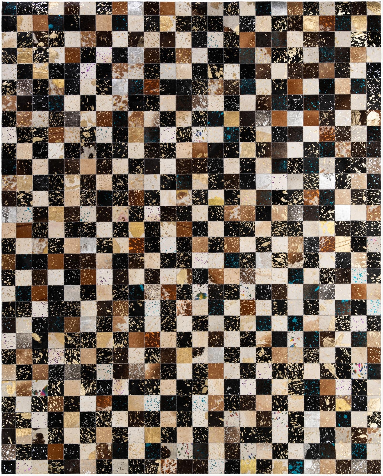 7' 11 x 9' 11 Cowhide - Patchwork Rug