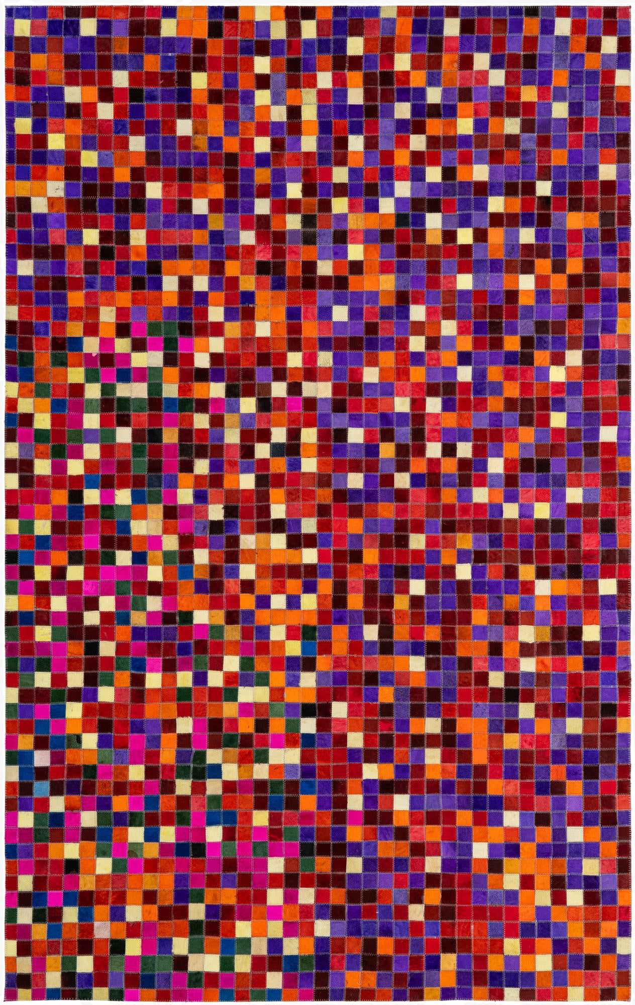 5' 2 x 8' 1 Cowhide - Patchwork Rug