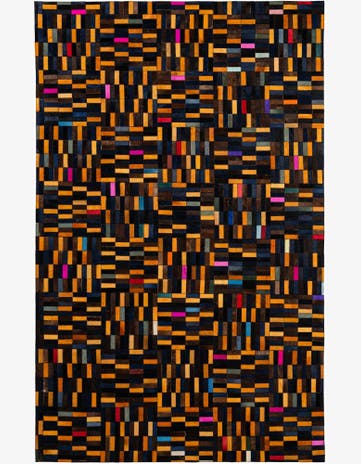 5' 1 x 8' Cowhide - Patchwork Rug