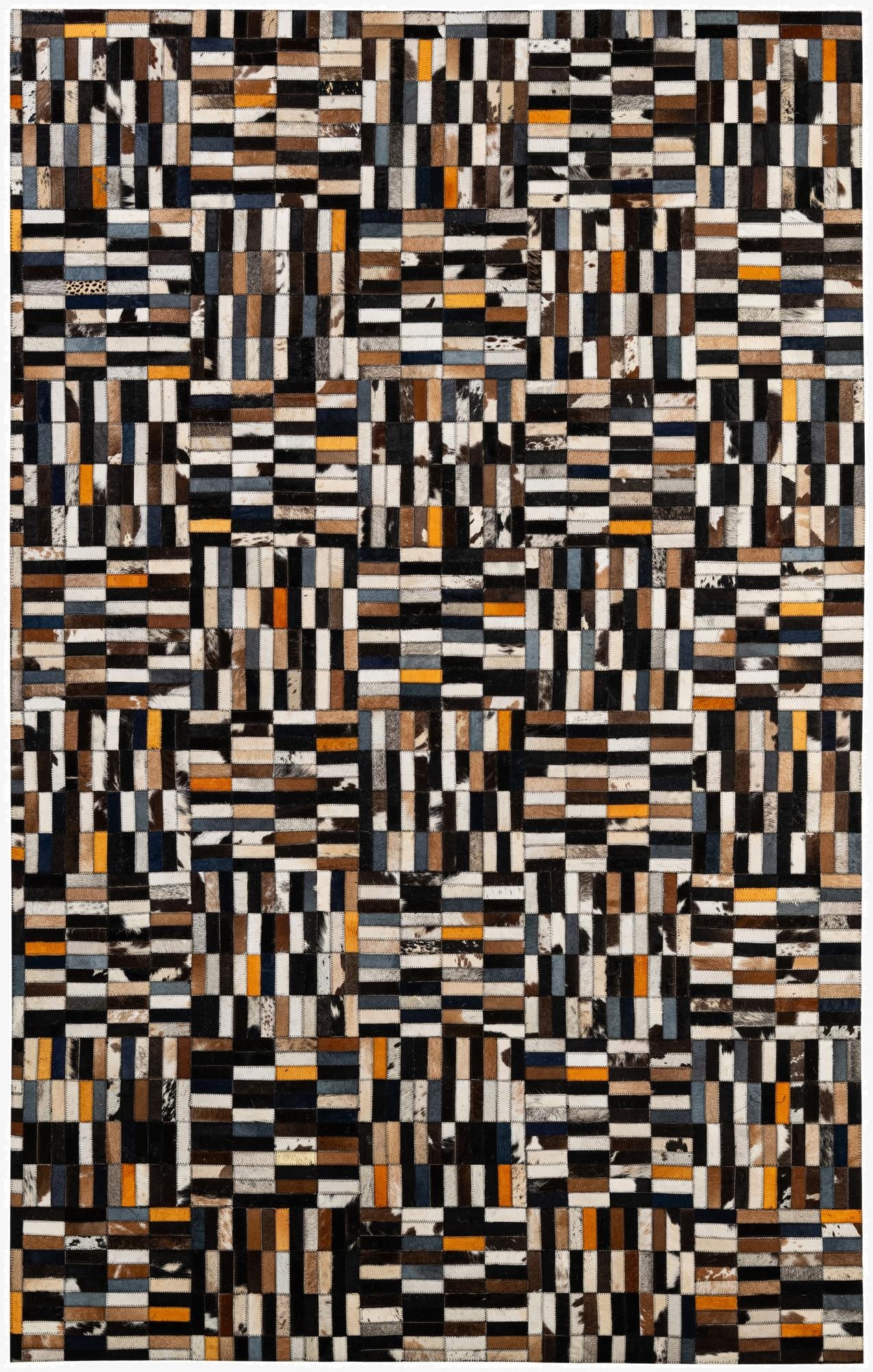 5' 1 x 8' Cowhide - Patchwork Rug