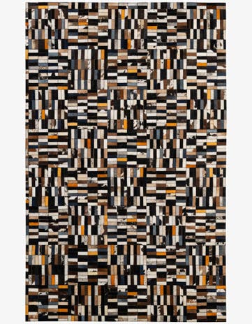 5' 1 x 8' Cowhide - Patchwork Rug
