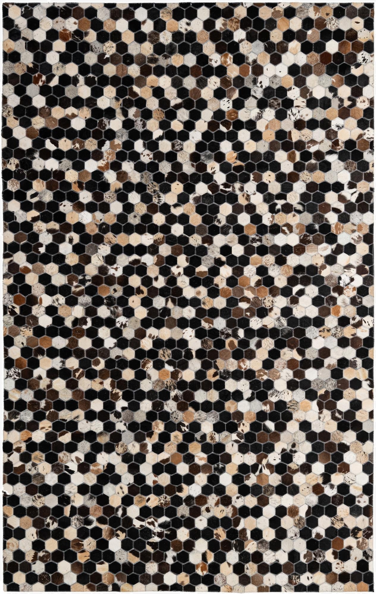 5' 1 x 8' Cowhide - Patchwork Rug