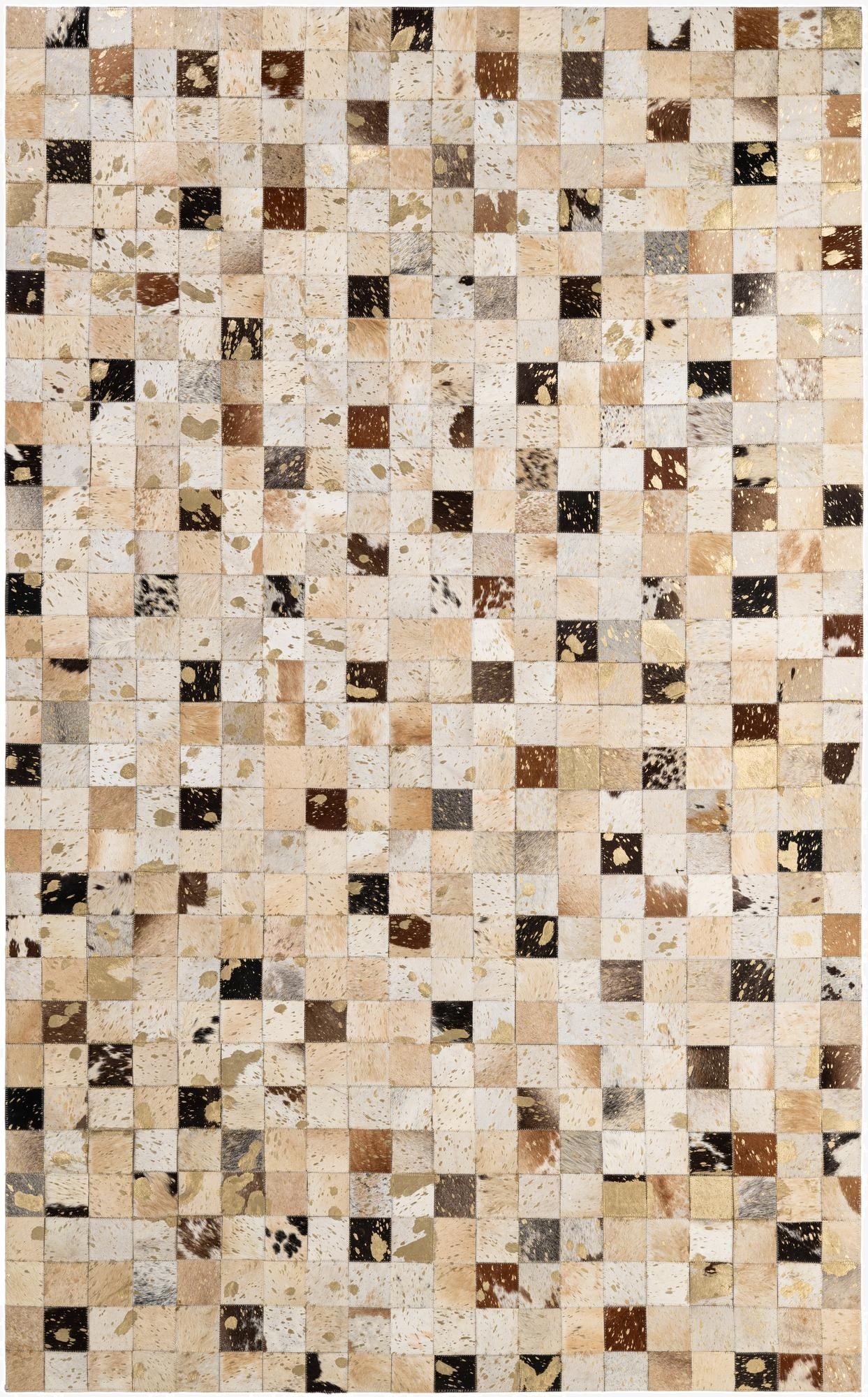 5' 1 x 8' Cowhide - Patchwork Rug