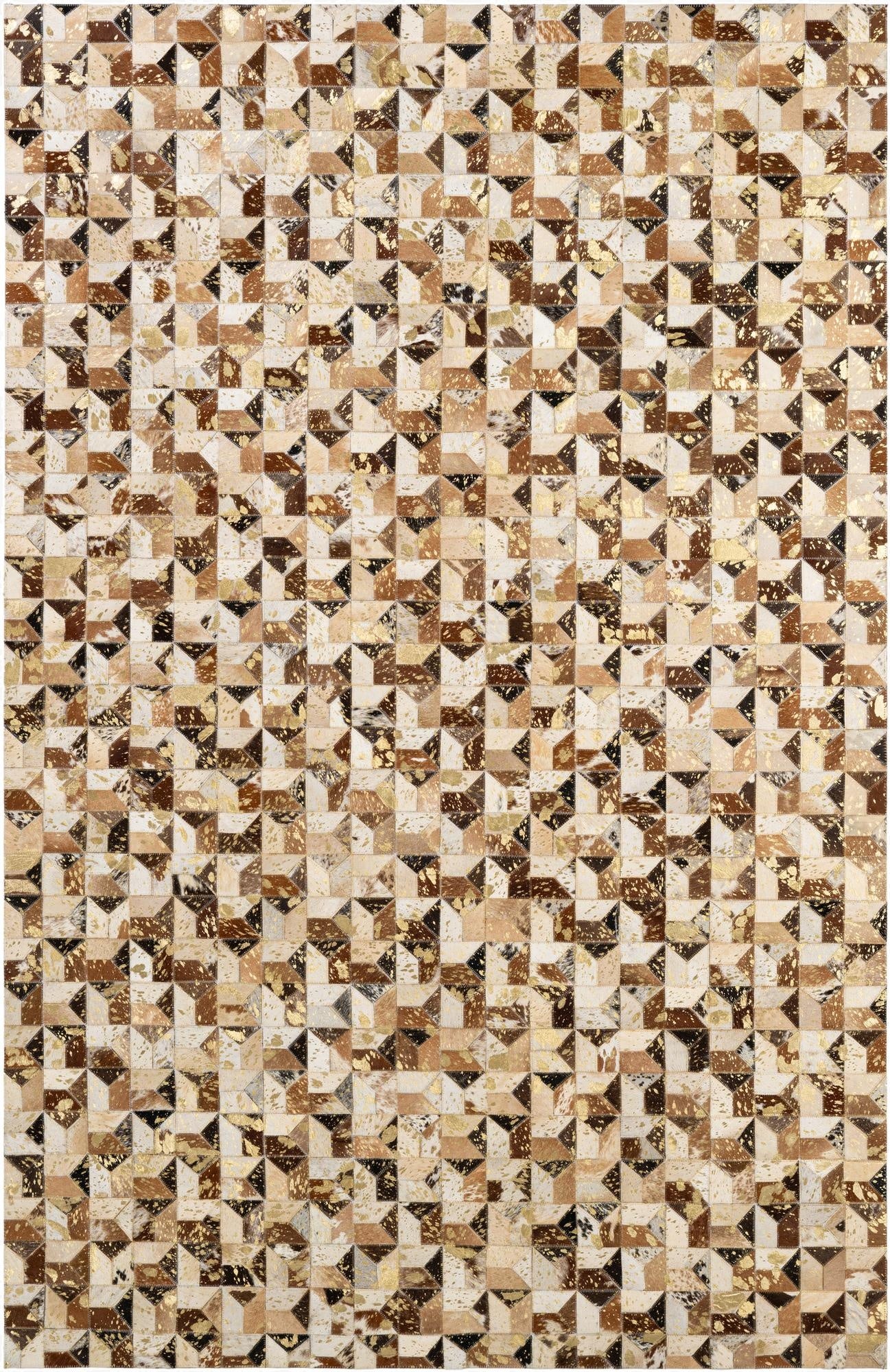 5' 2 x 8' Cowhide - Patchwork Rug