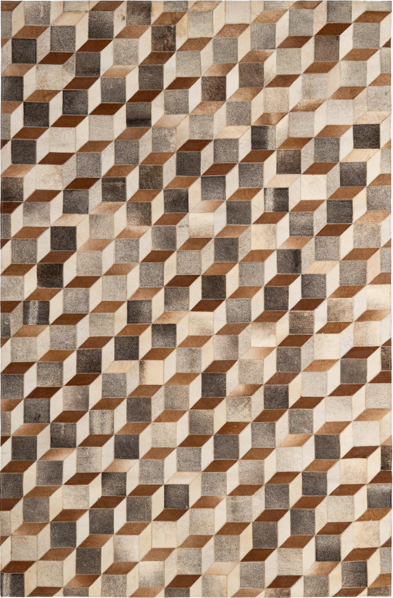 5' 2 x 7' 10 Cowhide - Patchwork Rug