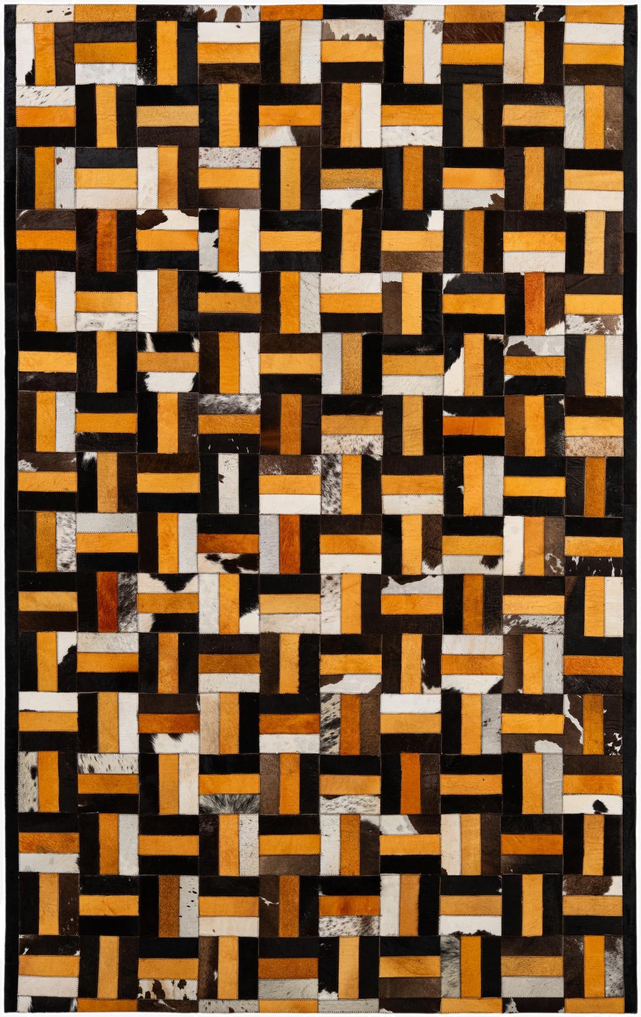 5' 1 x 8' Cowhide - Patchwork Rug