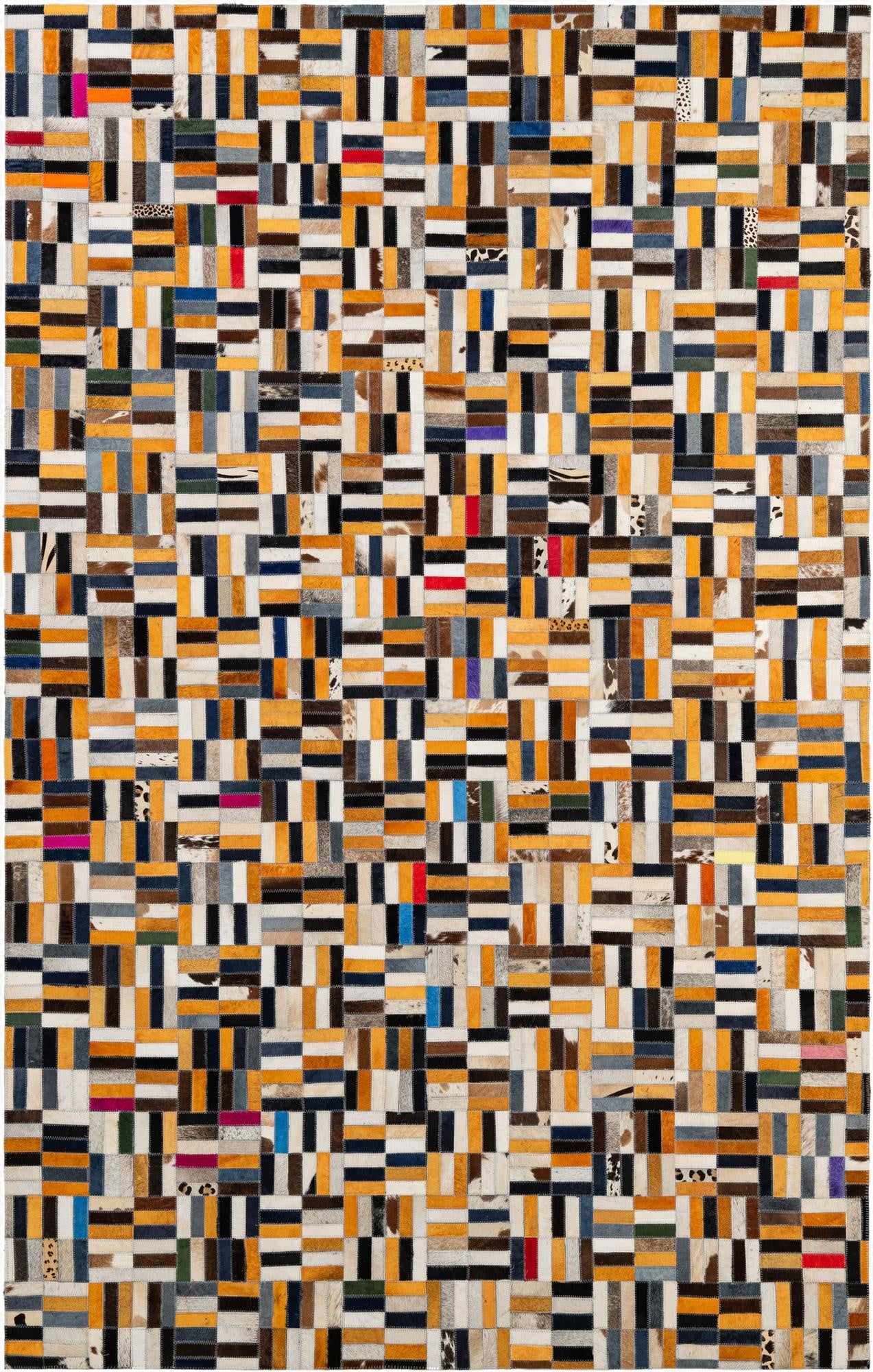 5' 2 x 8' 1 Cowhide - Patchwork Rug