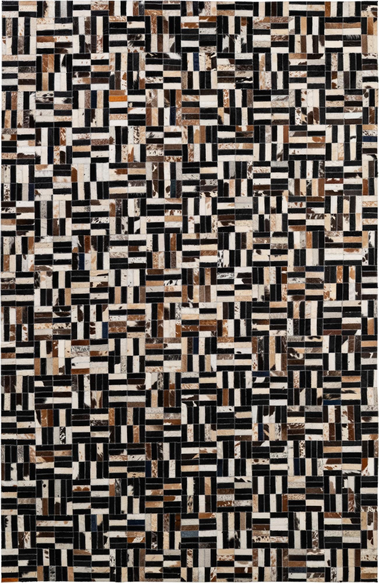 5' 1 x 8' Cowhide - Patchwork Rug