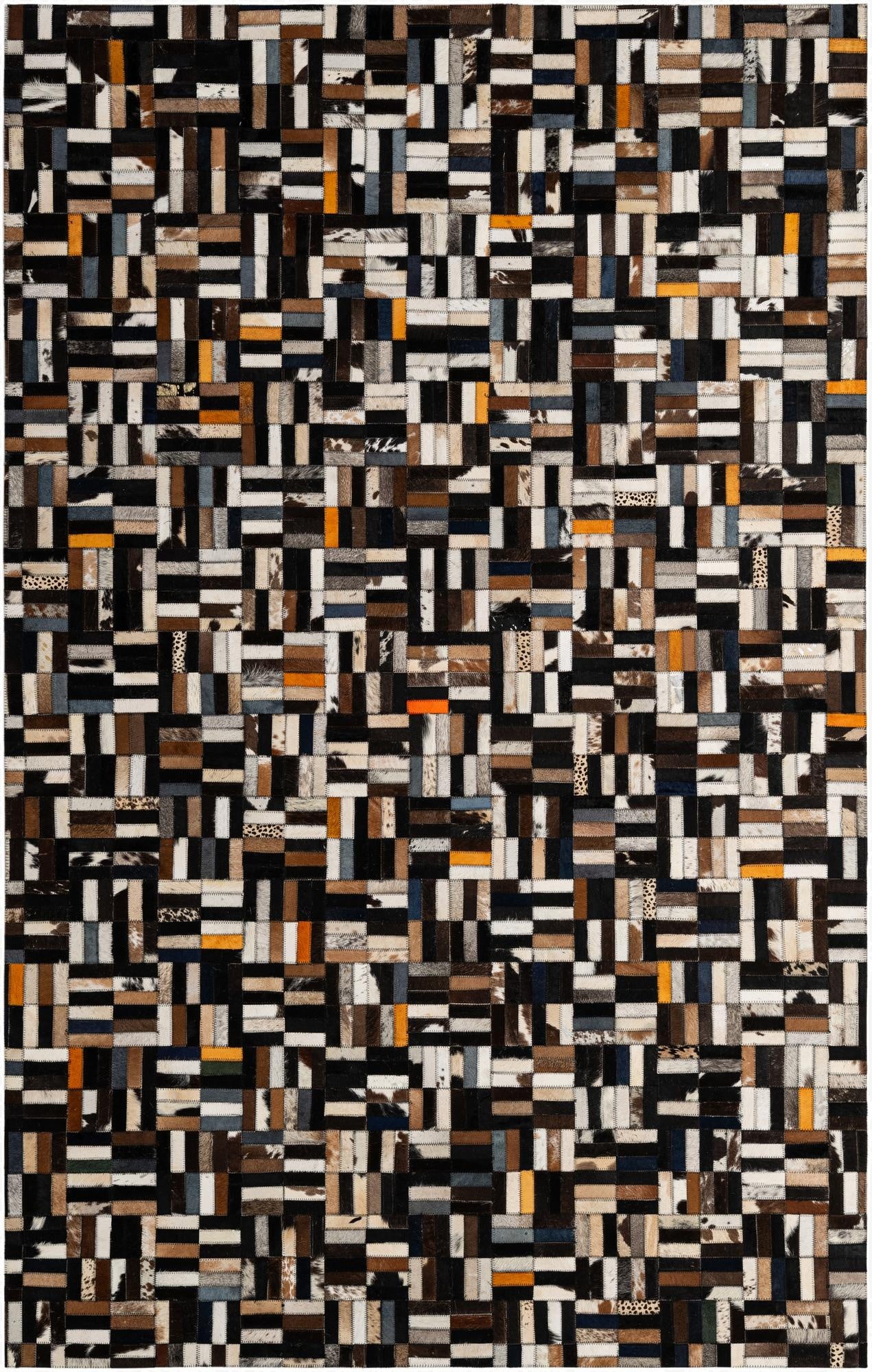 5' 1 x 8' Cowhide - Patchwork Rug