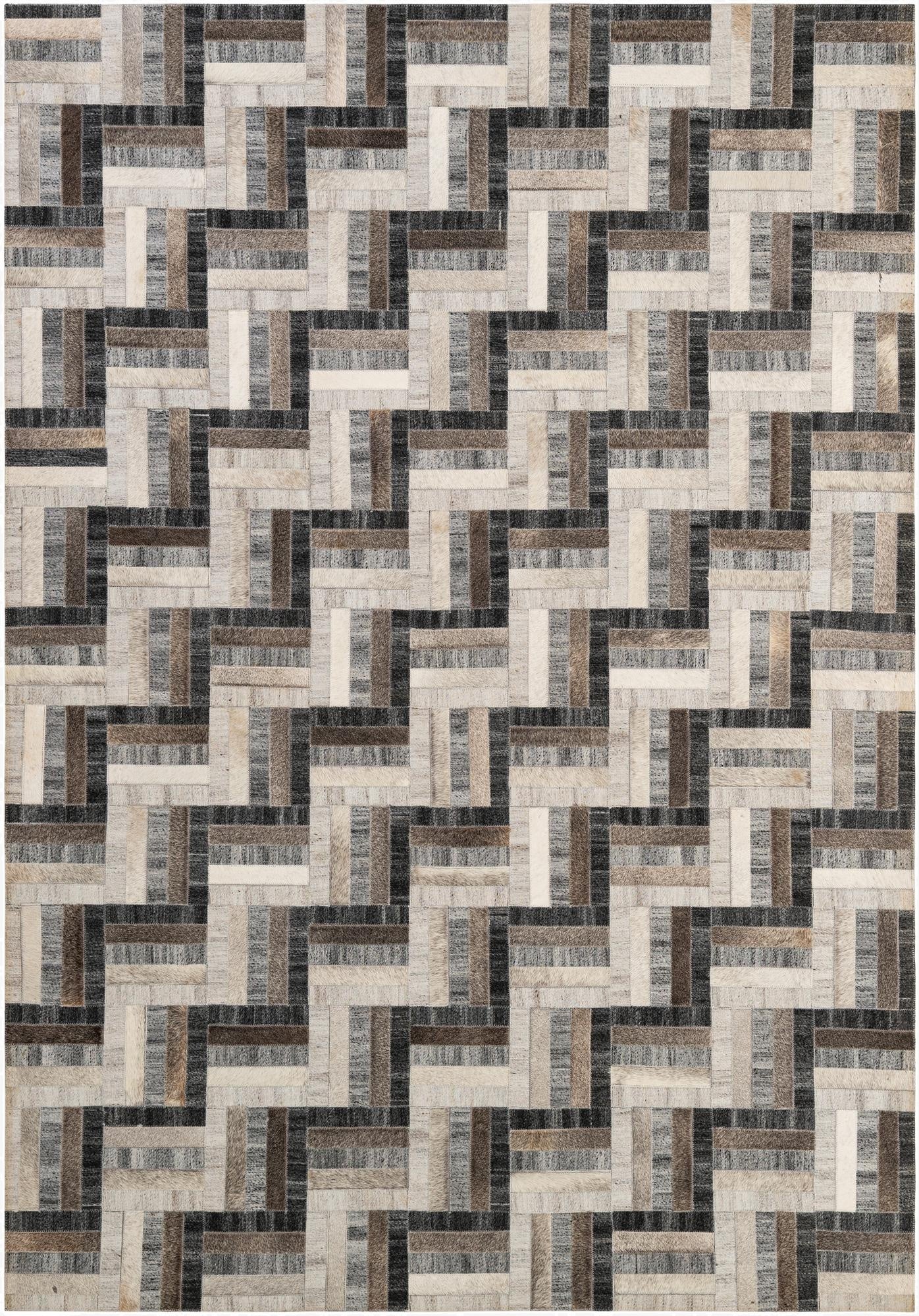 5' 3 x 7' 5 Cowhide - Patchwork Rug