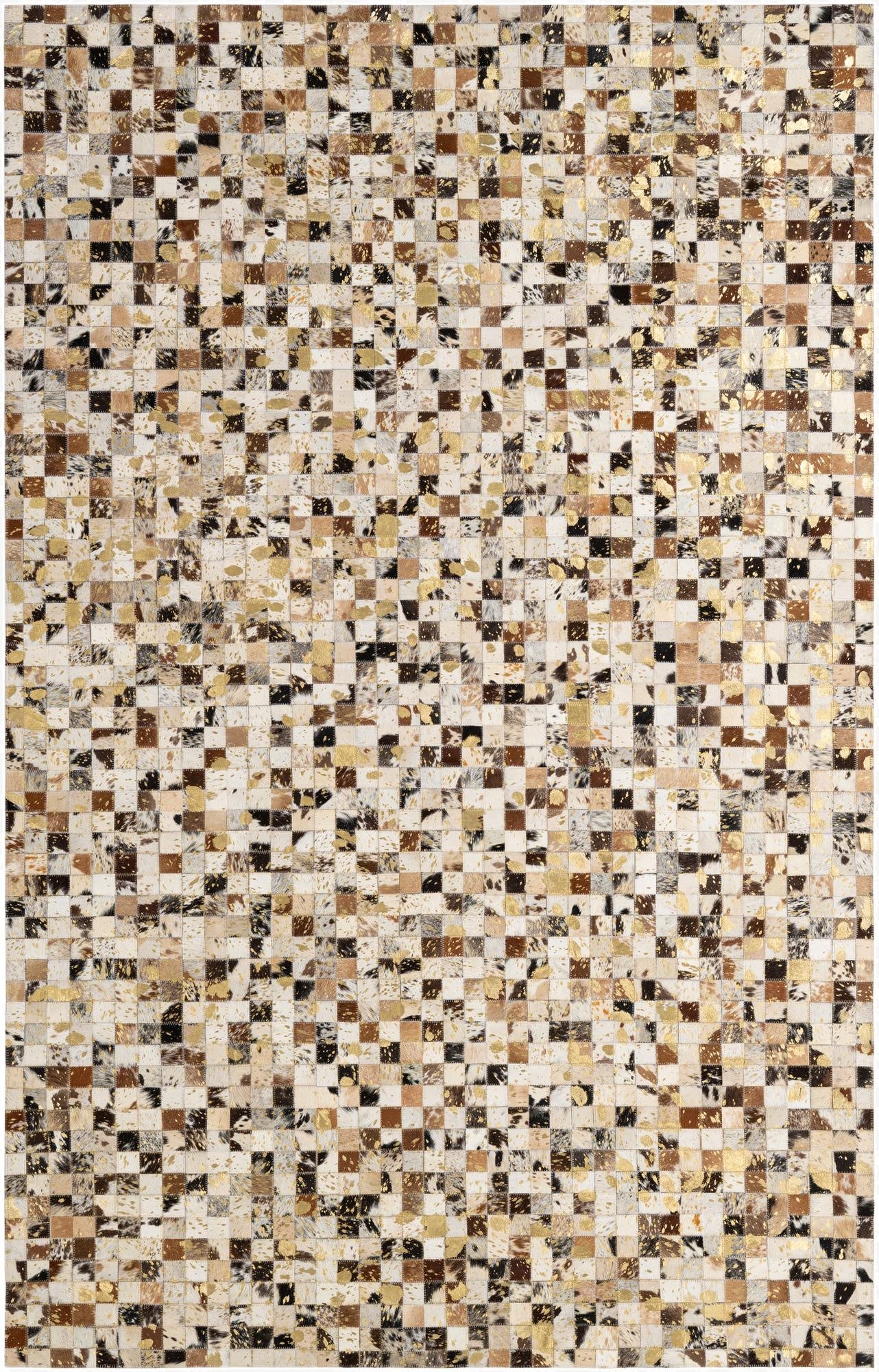 5' 1 x 8' Cowhide - Patchwork Rug