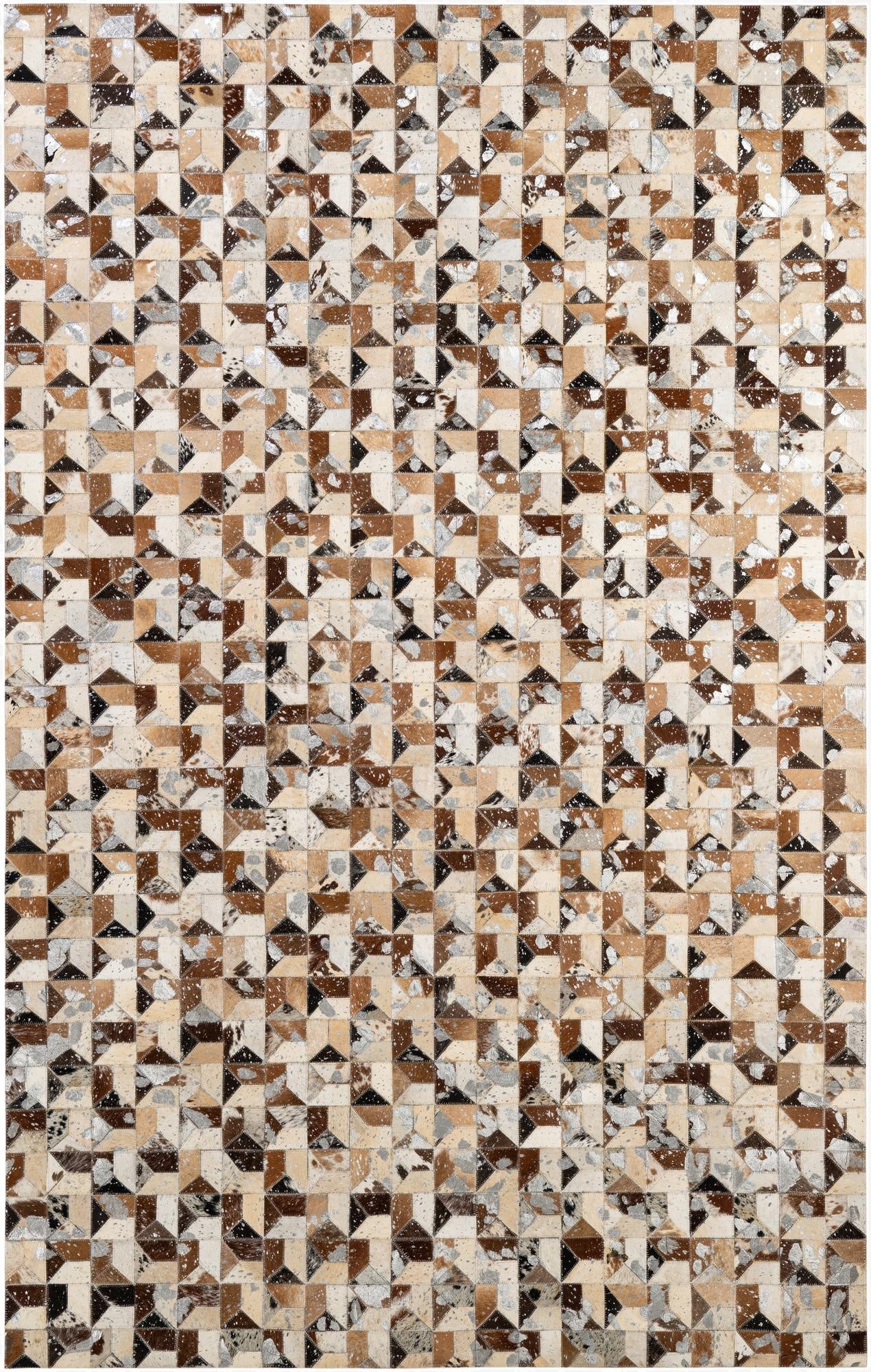 5' 1 x 8' Cowhide - Patchwork Rug