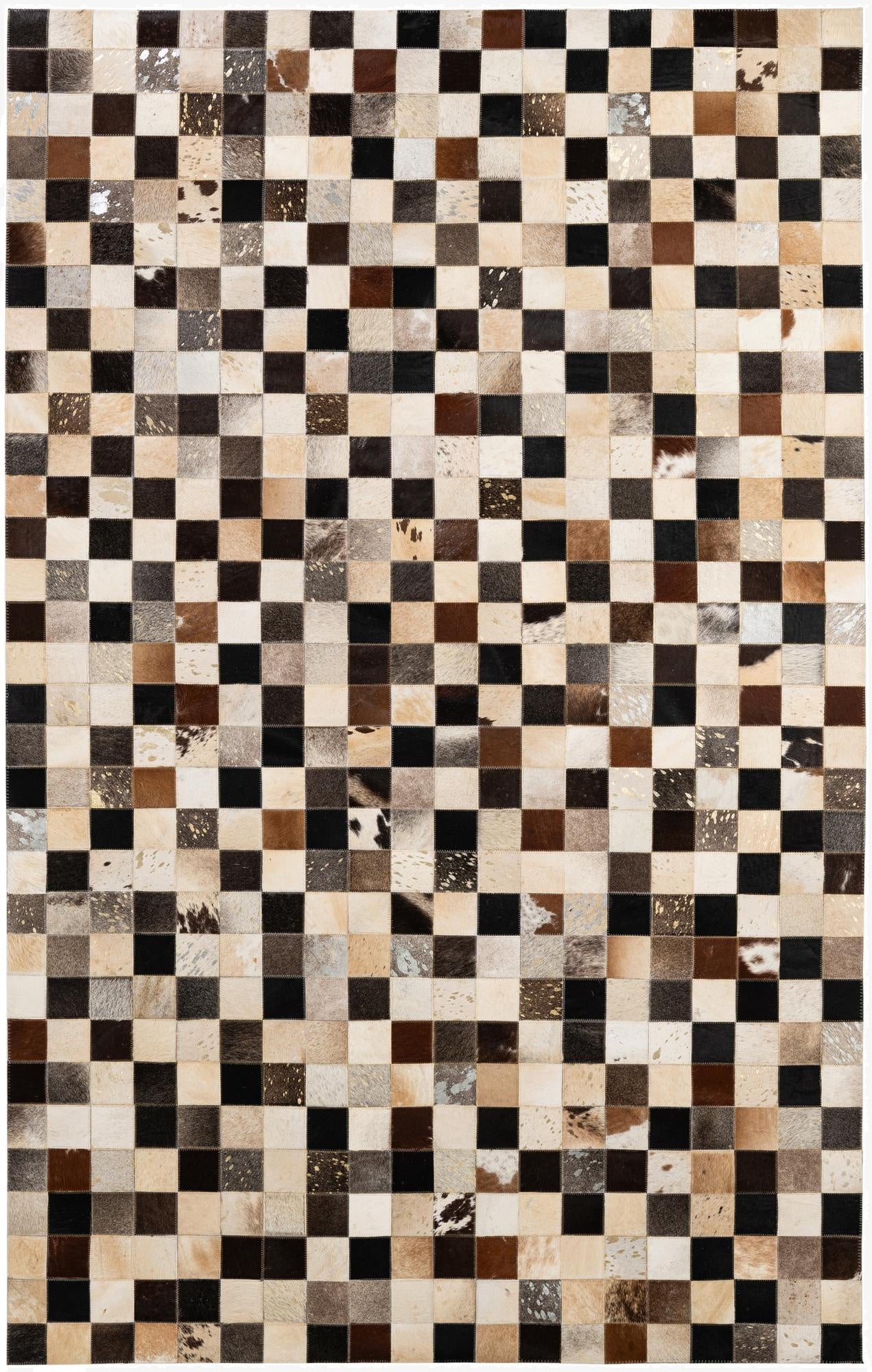 5' 1 x 8' Cowhide - Patchwork Rug