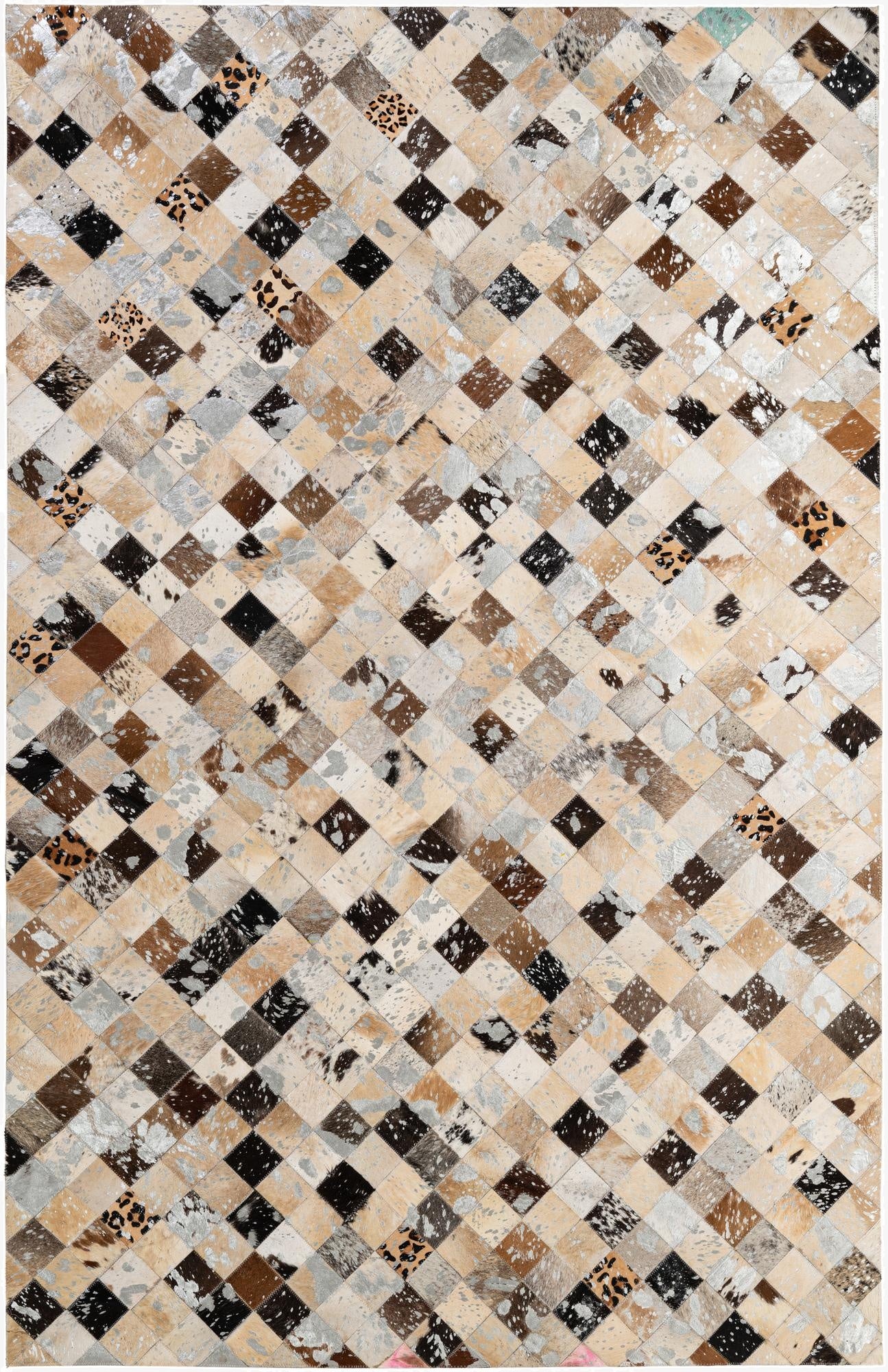 5' 1 x 8' Cowhide - Patchwork Rug