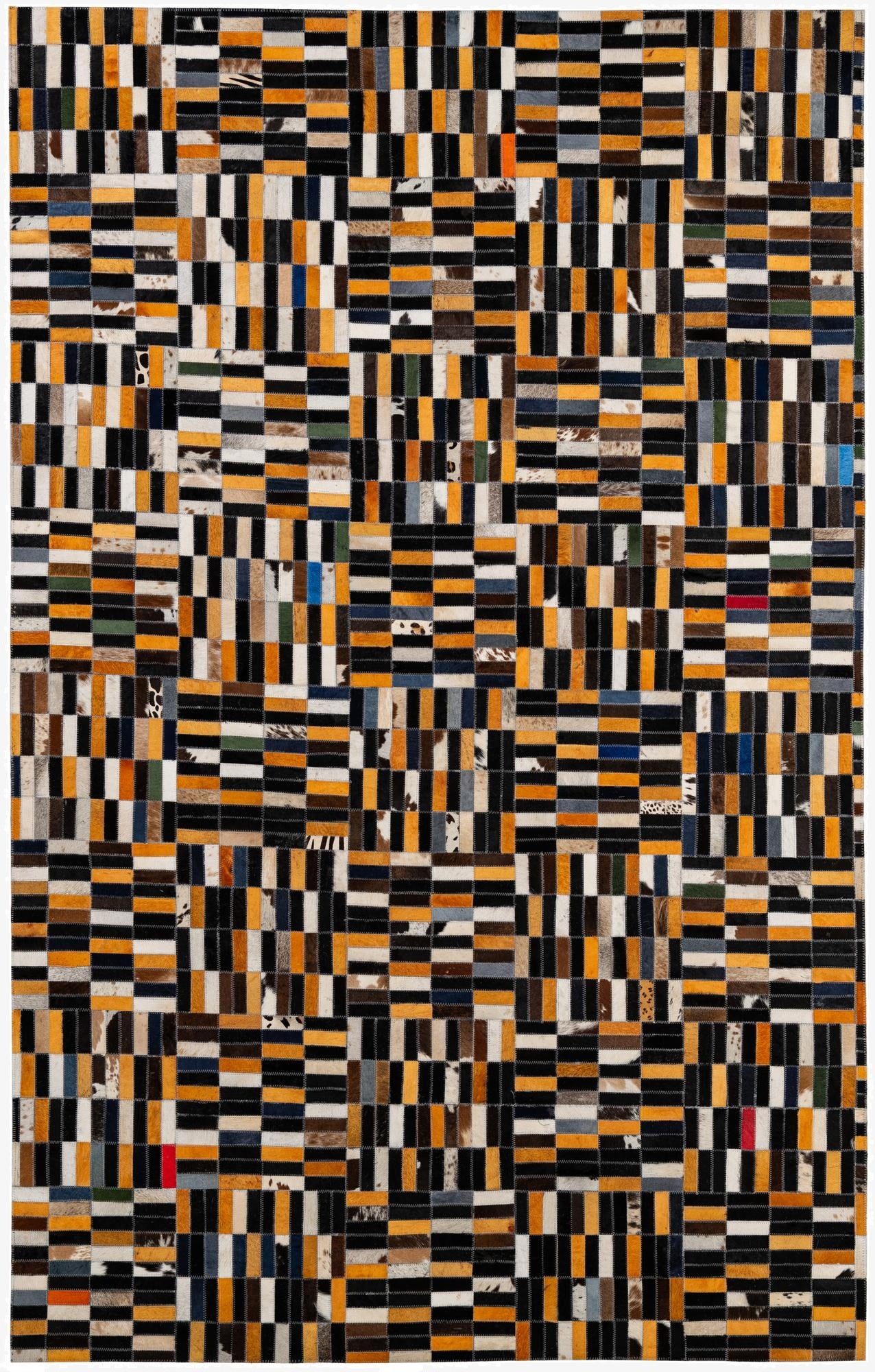 5' 1 x 8' Cowhide - Patchwork Rug